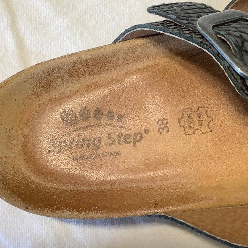 Spring Step Black Textured Sandals - Picture 4 of 7